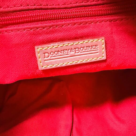 Dooney & Bourke North South Blue Denim Signature Cream DB Logo Bucket Bag Purse - Picture 5 of 15